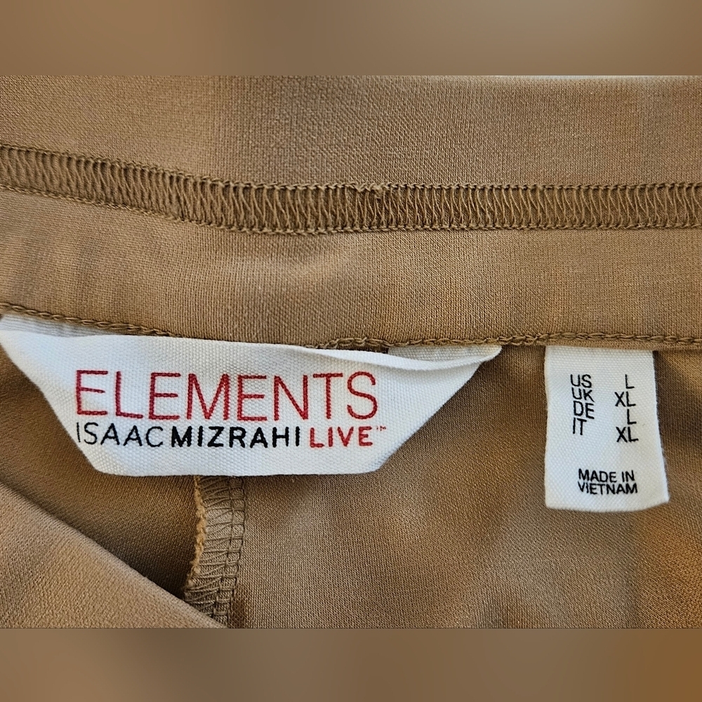 ISAAC MIZRAHI STRETCH PANTS SZ L TAN - Picture 5 of 6